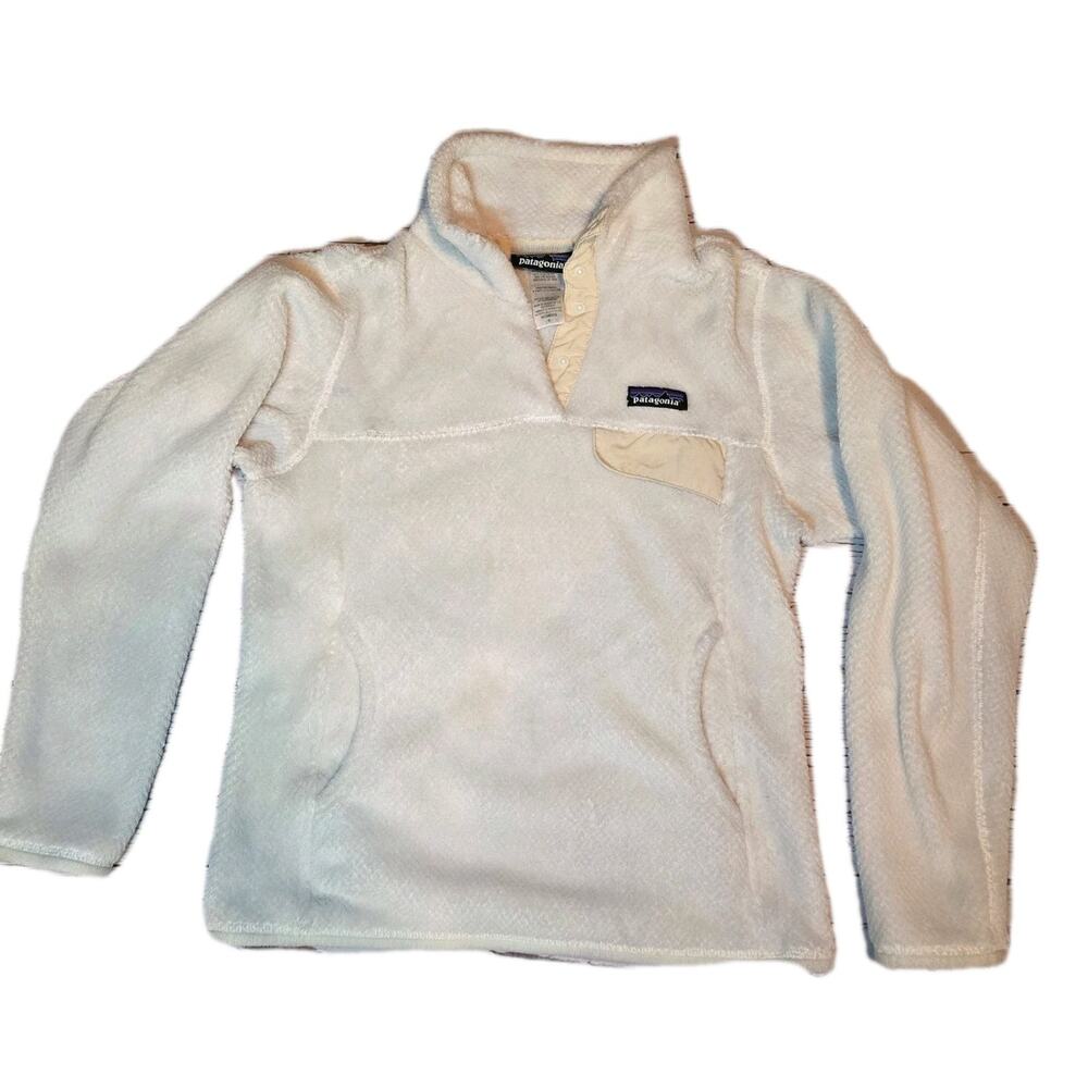 Patagonia Pullover Womens "S" white Re-Tool Snap-T Fleece Polartec 25442 Jacket